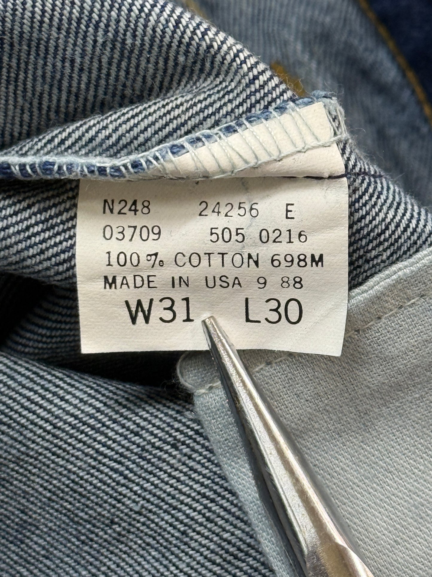 Levi's 505-0216 ワンウォッシュ W31 L30 1988年