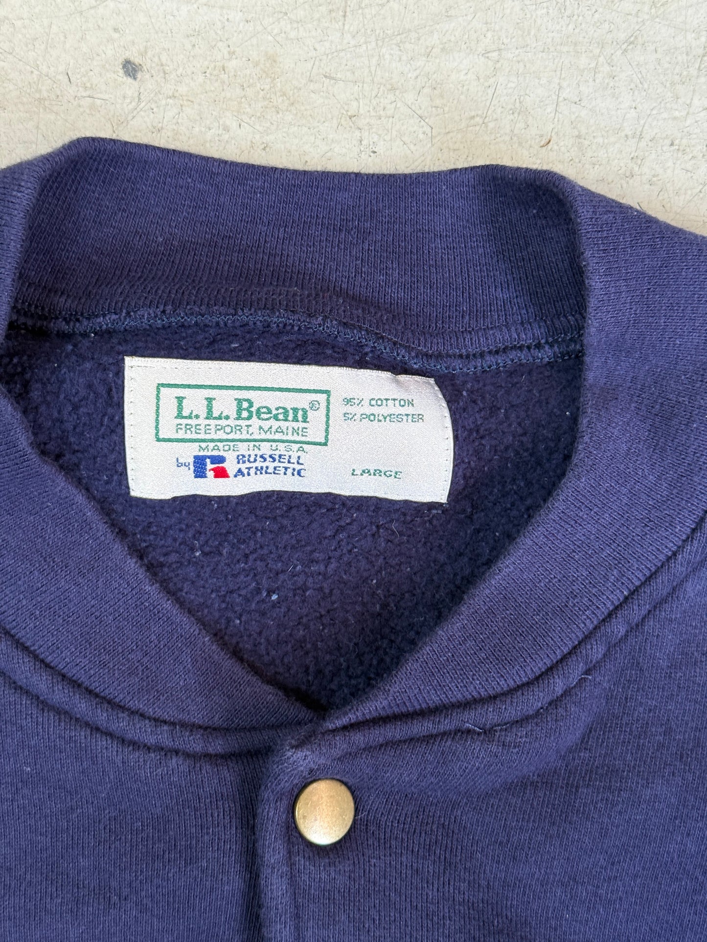 L.L. Bean x Russell Snap Cardigan Large ネイビー