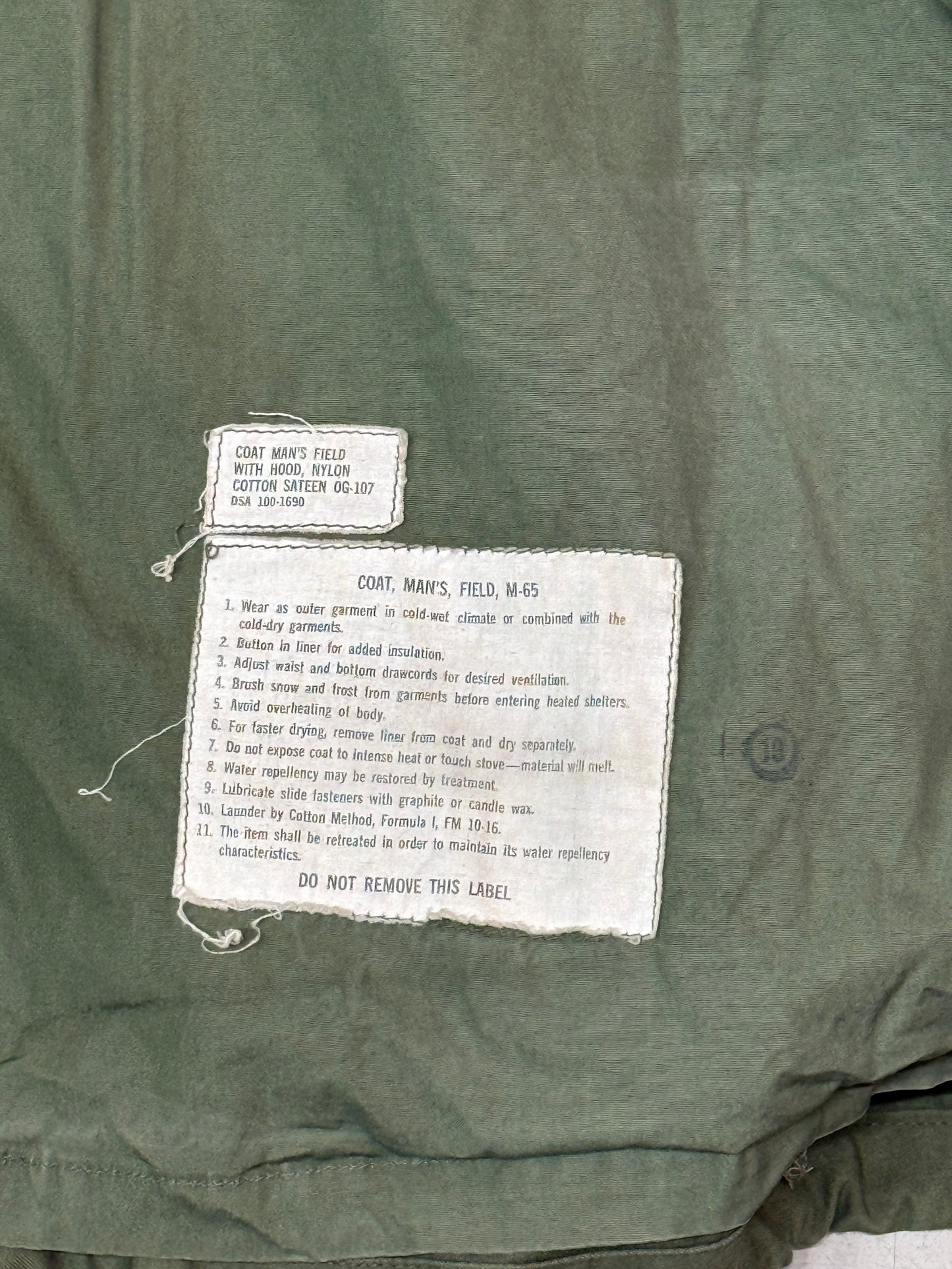 US ARMY M65 Field Jacket Medium Long DSA100-1690