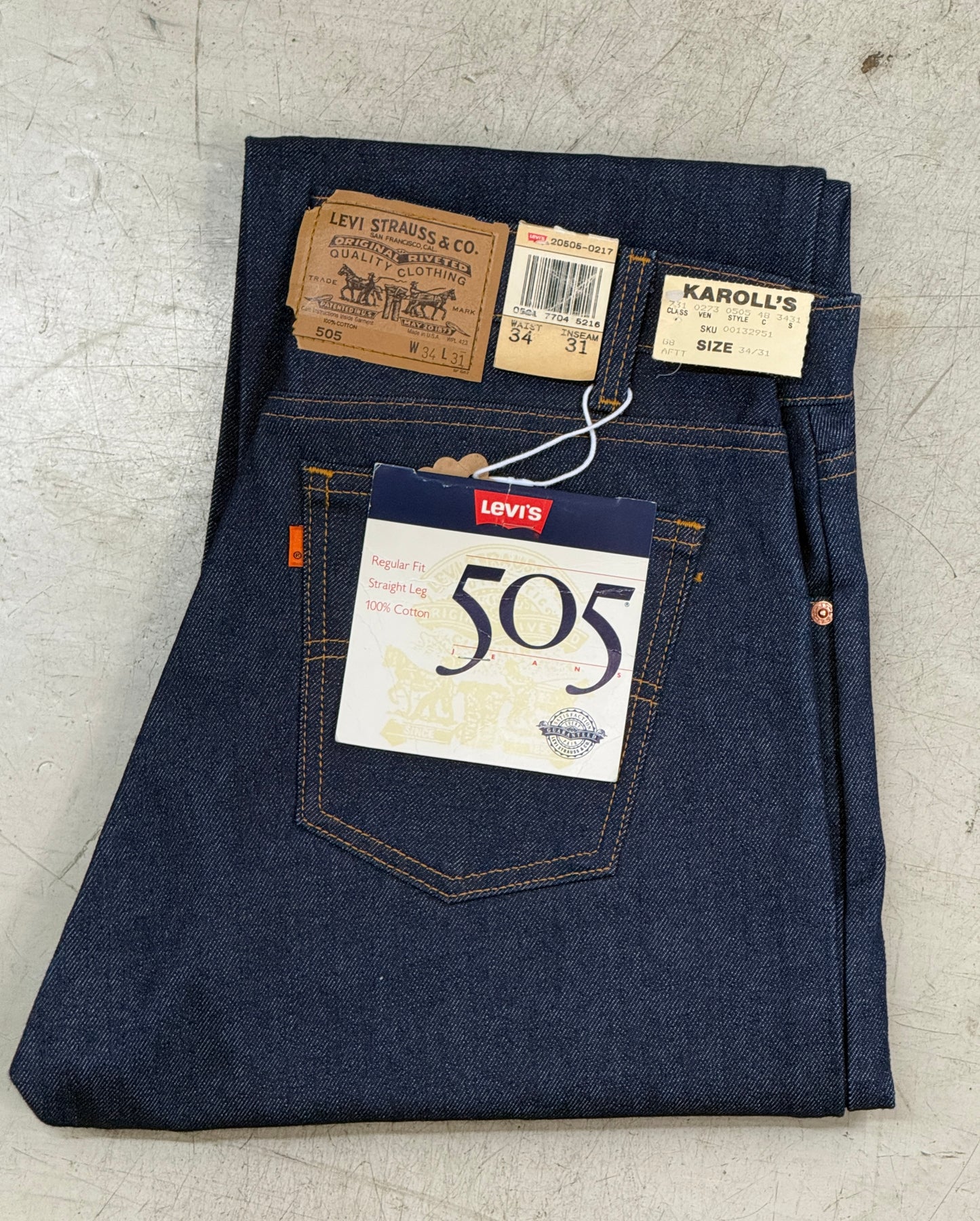 Levi's 505-0217 リジッド W34 L31 1988年