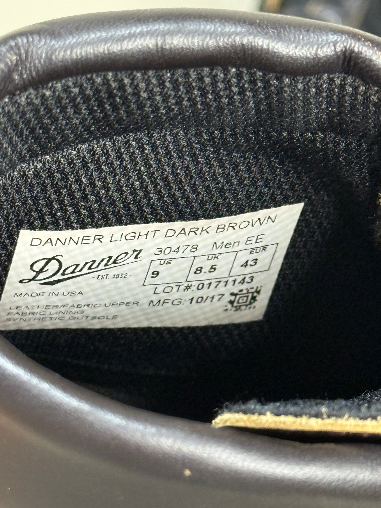 Danner Light Dark Brown 9EE 2017年