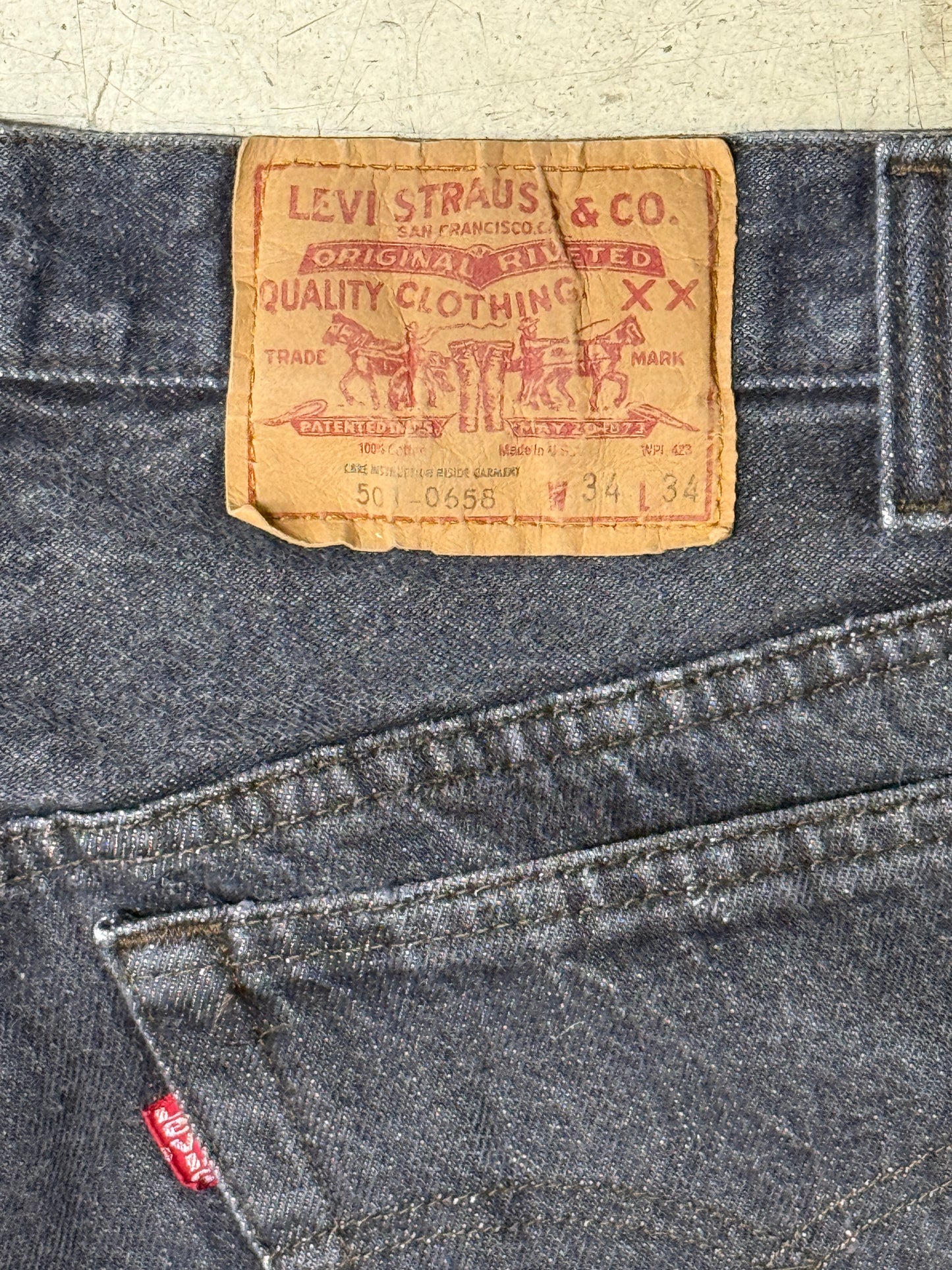 Levi's 501-0658 W34 L34 先染めブラック 1985年