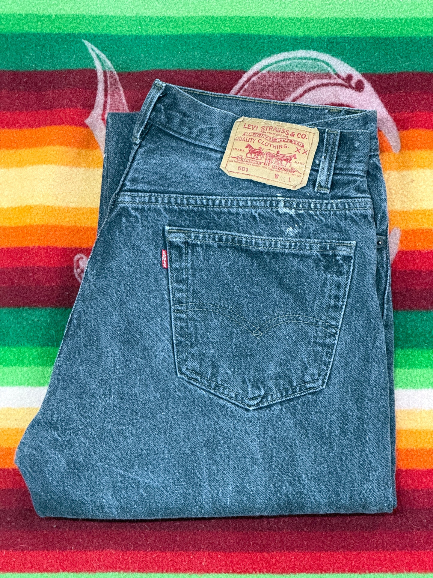 Levi's 501-0658 W36 L32 先染めブラック 1990年