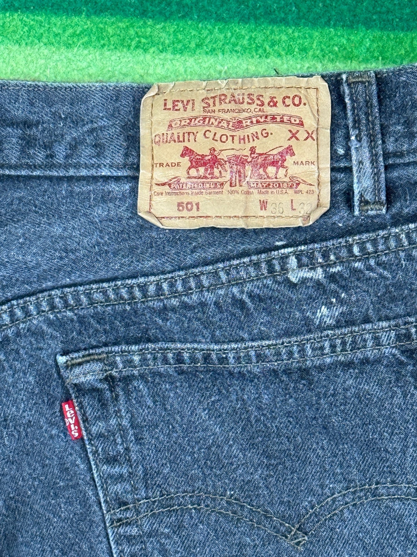 Levi's 501-0658 W36 L32 先染めブラック 1990年