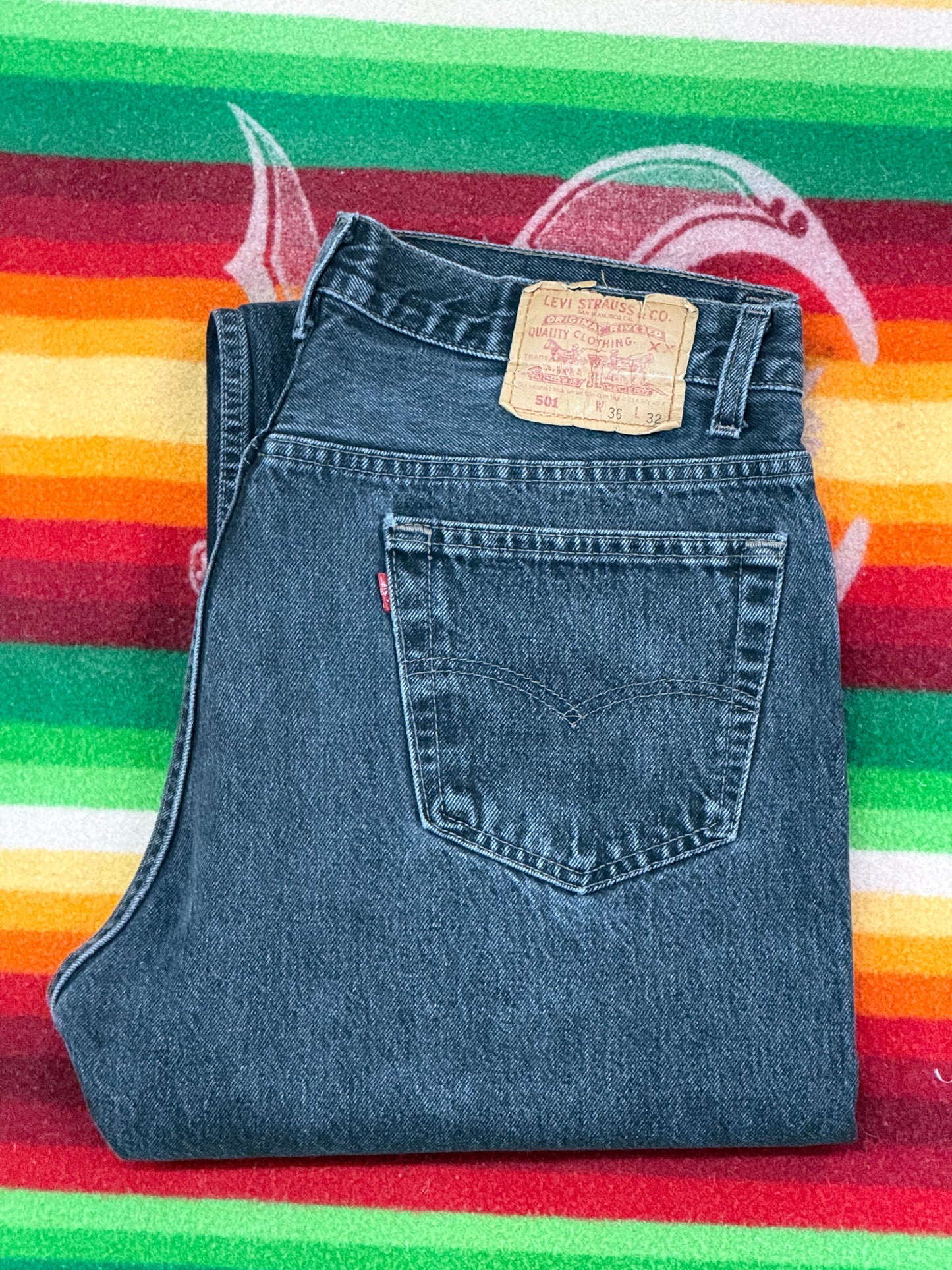 Levi's 501-0697 W36 L32 後染めブラック 1992年