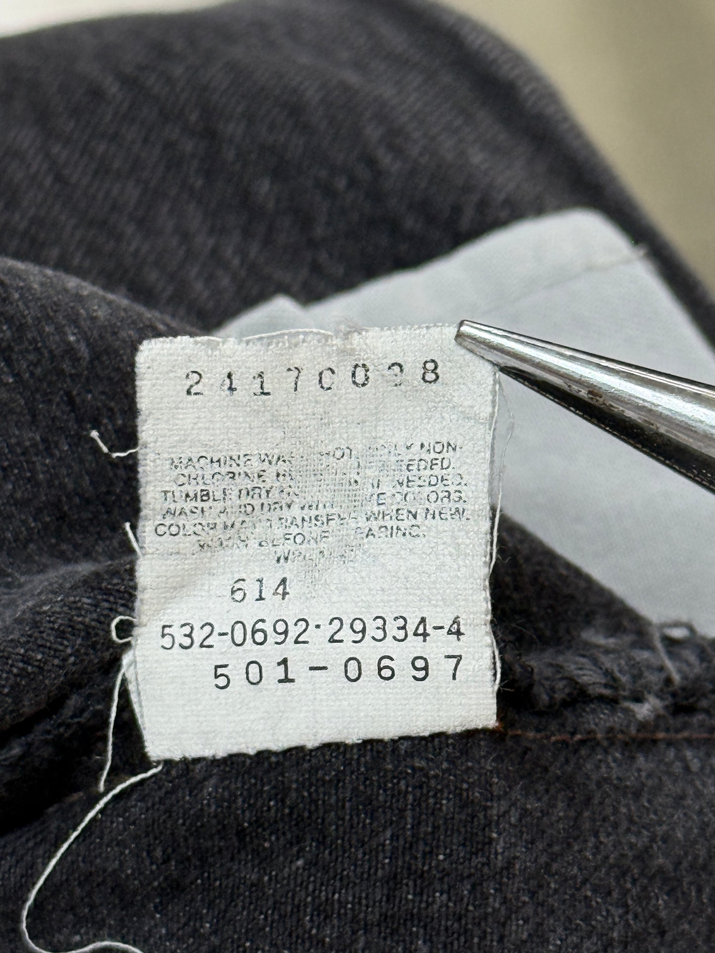 Levi's 501-0697 W36 L32 後染めブラック 1992年