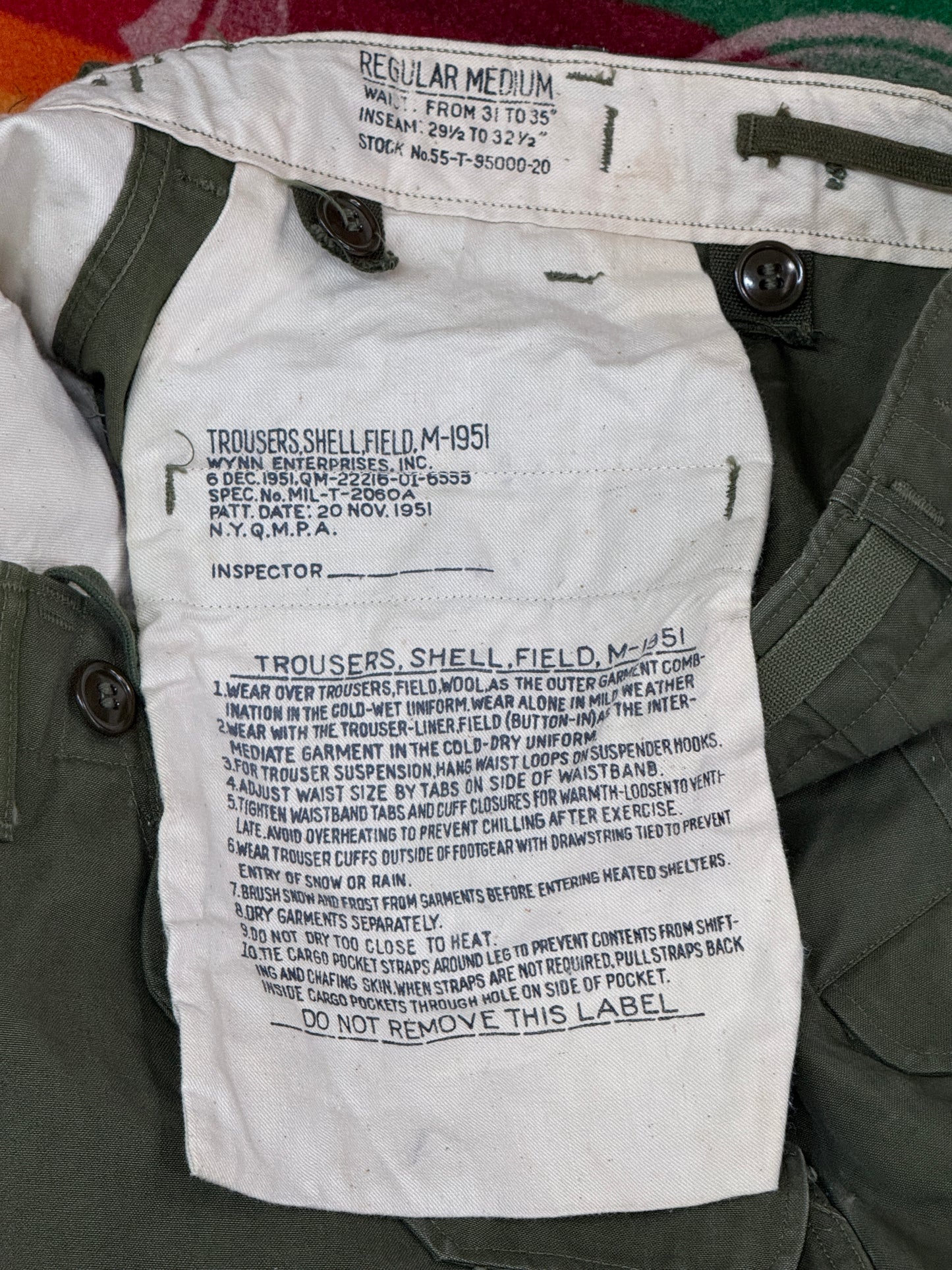 US Army M-51 トラウザーズ M-R 1951年