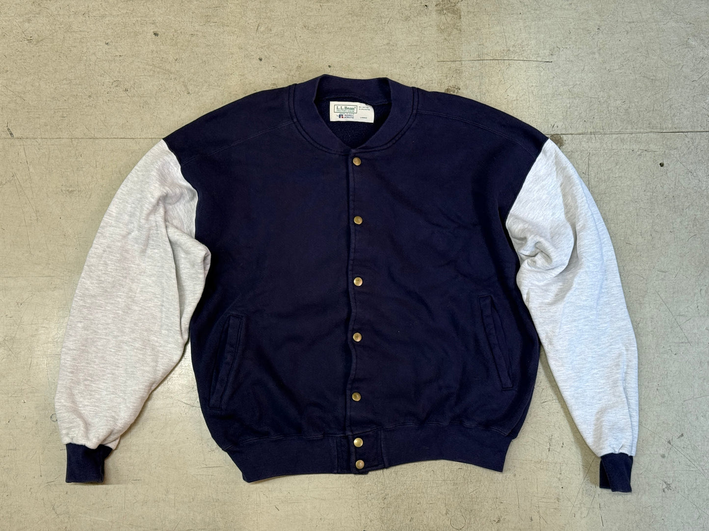L.L. Bean x Russell Snap Cardigan Large ネイビー