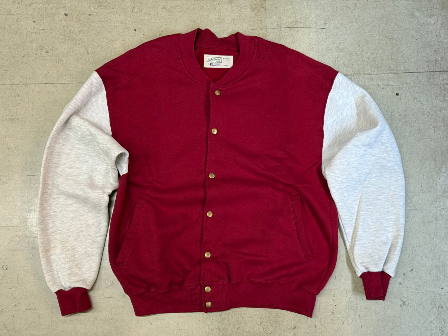 L.L. Bean x Russell Snap Cardigan Large バーガンディ