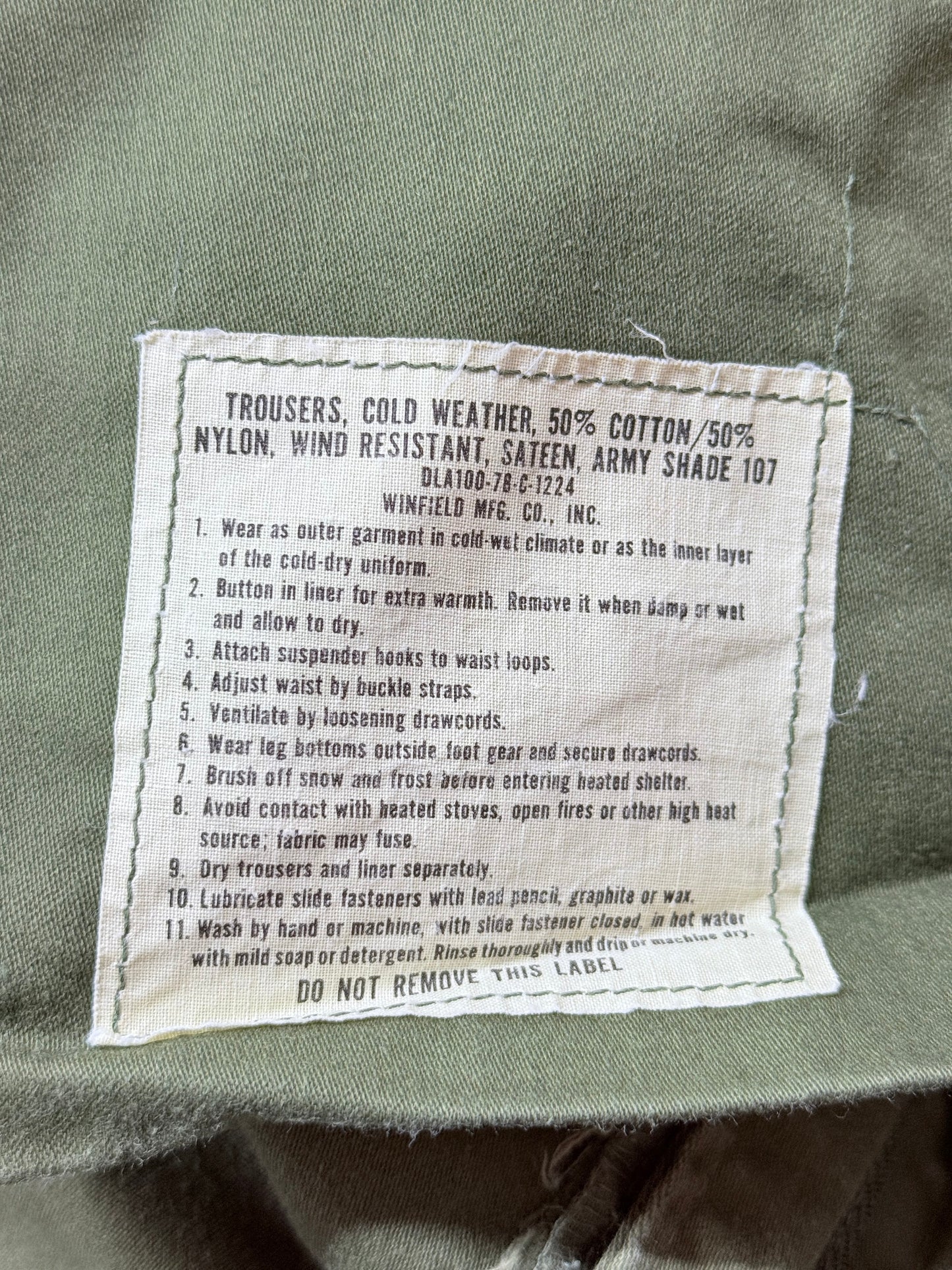 US Army M65 Field Trousers Medium Short 1978年